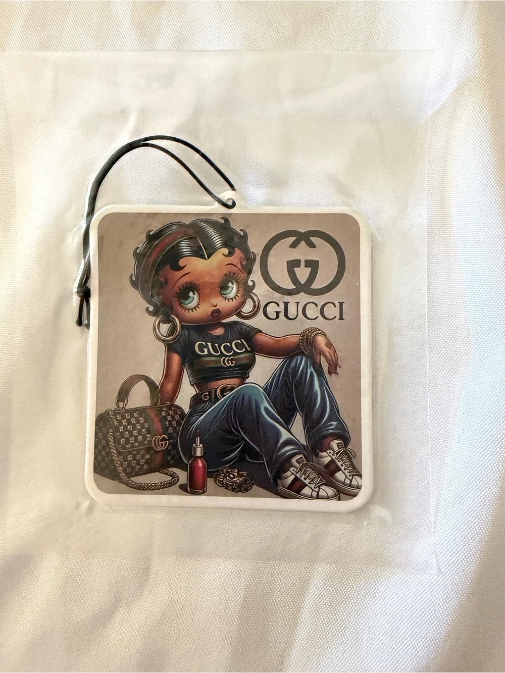 Gucci Air Freshener Betty Boop Tag - Black and Brown
